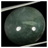 15.95 Ct 17mm Round Cab Natural Jadeite Type A Gre