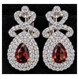 Silver 4.8g Garnet App 1ct Earring