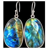 Silver 6.8g Labradorite App 24ct Earring