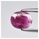 1.08ct 7x5.8mm Oval Natural Purplish Red Ruby - He