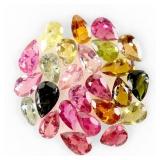 Pear Natural Unheated Multi Color Tourmaline 25pcs
