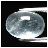 3.16ct Oval Cabochon Natural Light Greenish Blue A