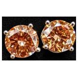 14K Gold 0.8g Color Lab Diamond 1.5ct Earring