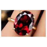 10K Gold 3.4g Garnet 10ct Ring Size 5