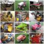 Auto Repair Equipment, Lawn Mowers, Vintage Shop Items and More 