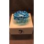 Fenton Azure Blue Iridized Butterfly & Berry Bowl