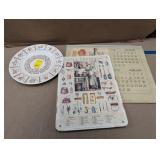 VINTAGE CALENDERS & ASTROLOGY PLATE
