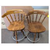 2 SOLID WOOD  BAR STOOLS