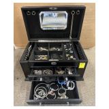 LARGE JEWELRY BOX W/COSTUME JEWELRY