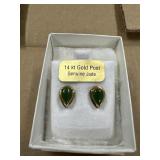 JADE EARRINGS W/14KT POSTS