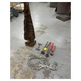 HOMEADE TREE, LARGE CHAINSAW CHAIN & FERRIERS TOOL