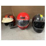 3 MOTORCYCLE HELMETS