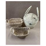 3 WOVEN BASKETS