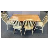 SOLID WOOD TABLE & 4 CHAIRS