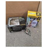 HALOGEN LIGHT, BUG ZAPPER LIGHT & VACUUM GAUGE