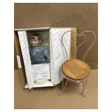 DANBURY MINT PORCELIN DOLL & CHAIR