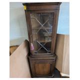VINTAGE CORNER DISPLAY CASE