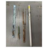 VINTAGE FISHING POLES W/CASE