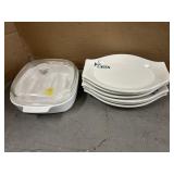 CORNINGWARE CASSEROLE BOWL & PORTS SERVING TRAYS