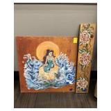 2 HAND PAINTED WALL DECORS