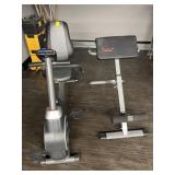 WESLO EXERCISE BIKE & CURL BENCH
