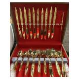 GOLD TONED SILVERWARE SET