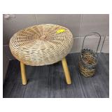 WICKER STOOL