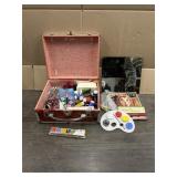 VINTAGE METAL STORAGE BOX W/FACE PAINTS