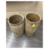 2 VINTAGE WOODEN BARRELS