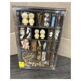 DISPLAY CASE W/VINTAGE ITEMS