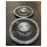 2 VINTAGE THUNDERBIRD HUB CAPS