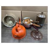 VISIONWARE, COPPER POT, TEA POT  AND SIFTER