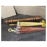 VINTAGE UMBRELLAS & LARGE PEPPER GRINDER