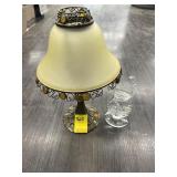 VINTAGE DESK LAMP & GLASS SWAN