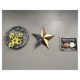 3 METAL WALL DECORS