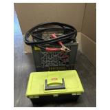 UTILITY BOX, JUMPER CABLES & CRATE