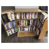 WOOD CABINET FULL OF VHS MOVIES