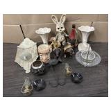 PIGGY BANK, CUT GLASS & MISC GLASSWARE