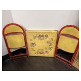 VINTAGE FOLDING TABLE W/2 CHAIRS