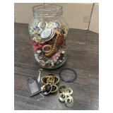 1 GALLON JAR OF COSTUME JEWELRY