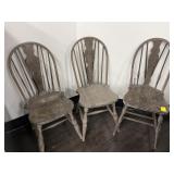 3 VINTAGE WOODEN CHAIRS