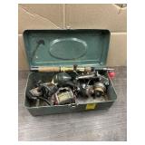 TACKLE BOX W/REELS & COLLAPSABLE ROD