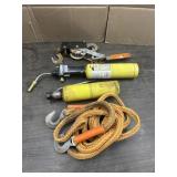 PROPANE TORCHS, TOW STRAP & COME ALONG