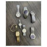 6 MENS AND 2 LADIES WRIST WATCHES