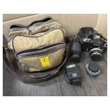 NIKON CAMERA W/LENS & ACCESSORIES