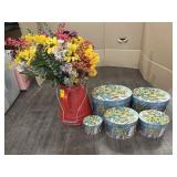 POT W/NEVER DIE FLOWERS & NESTING BOXES