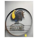 METAL ROOSTER WELCOME WALL DECOR
