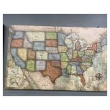 US MAP WALL DECOR