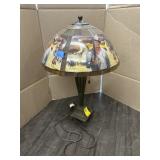 JOHN WAYNE LEADED GLASS TABLE LAMP