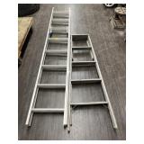 16' ALUMINUM EXTENSION LADDER & 5' WOODEN LADDER